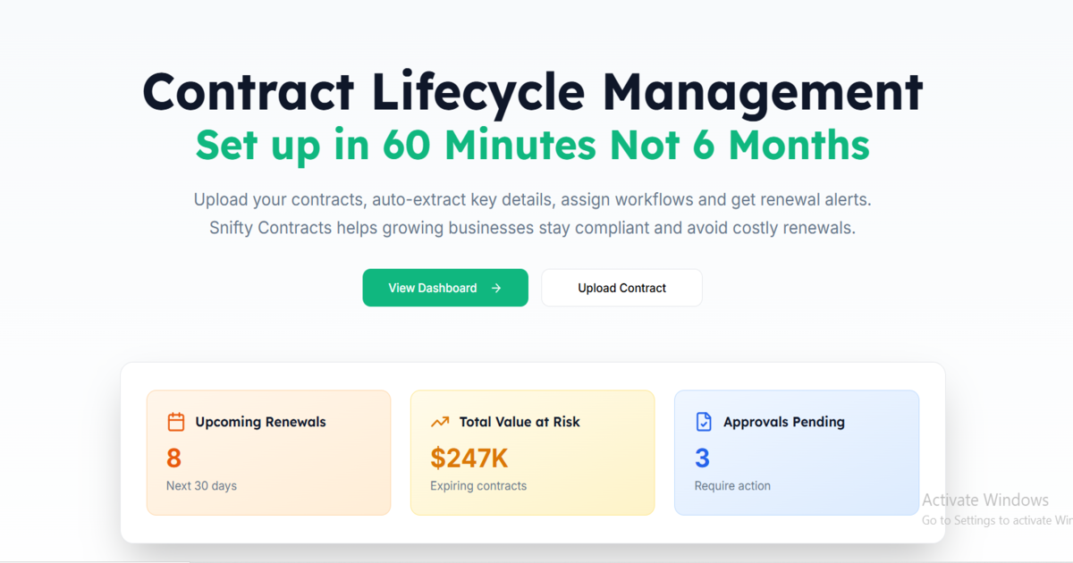 Contract Lifecycle Management Software for Legal Teams & SMBs - Snifty ...